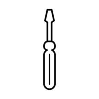 ícone de estilo de linha de equipamento de construção e manutenção de ferramenta de chave de fenda vermelha vetor