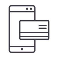 ícone de design de tecnologia de dispositivo de pagamento de cartão bancário smartphone vetor