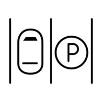 design de ícone de estilo de linha de espaço reservado para transporte de estacionamento vetor