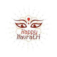 Feliz navratri celebração indiana ícone de estilo plano deusa do poder durga vetor