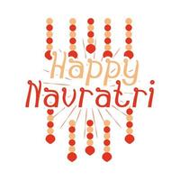feliz celebração navratri decoração cultural ícone estilo plano indiano vetor