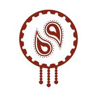 ícone de estilo de silhueta de decoração de ornamento mandala arabescos vetor