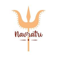 feliz navratri celebração indiana deusa tradicional durga ícone de estilo plano cultural vetor