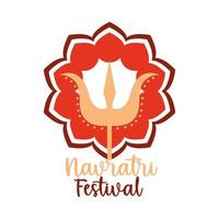 Feliz navratri ícone de estilo simples celebração indiana ornamento celebração hindu vetor