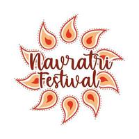 ícone de estilo plano de cultura feliz navratri festival indiano celebração deusa durga vetor