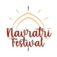 feliz design de celebração navratri por ocasião do ícone de estilo simples do festival hindu vetor