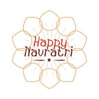 feliz navratri celebração indiana deusa durga cultura banner floral ou ícone de estilo simples de cartão vetor