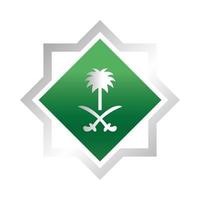 arábia saudita dia nacional bandeira ornamento nação projeto ícone estilo gradiente vetor