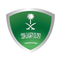 escudo do dia nacional da Arábia Saudita com ícone de estilo gradiente de sinal verde de bandeira vetor