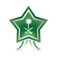 arábia saudita dia nacional estrela bandeira emblema nacional ícone estilo gradiente vetor