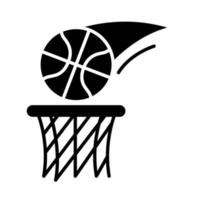 jogo de basquete bola tacada recreação esporte silhueta ícone de estilo vetor