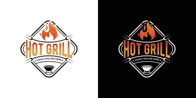 ilustração vetorial de modelo de logotipo de grelha quente vetor