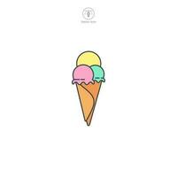 gelo creme cone ícone símbolo vetor ilustração isolado em branco fundo