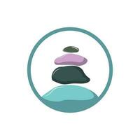 pedra logotipo, vetor zen meditação pedra Saldo tranqüilidade, ioga minimalista simples projeto, silhueta ilustração