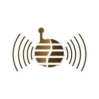 logotipo de rádio de café, design de rádio de podcast, ícone de café, vetor de marca de produto de logotipo de café café