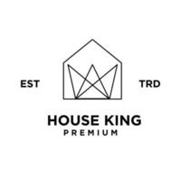 coroa casa rei logotipo ícone Projeto ilustração vetor