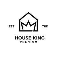 coroa casa rei logotipo ícone Projeto ilustração vetor