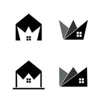 rei casa conjunto logotipo ícone Projeto ilustração vetor
