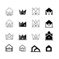 rei casa conjunto logotipo ícone Projeto ilustração vetor