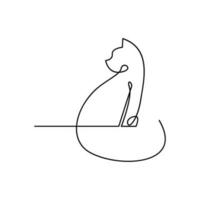 gato solteiro linha logotipo ícone Projeto ilustração vetor