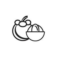 vetor mangostão ícone logotipo vetor Projeto modelo