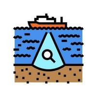 solo oceânico pesquisa petróleo engenheiro cor ícone vetor ilustração