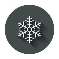 floco de neve ícone vetor ilustração dentro plano estilo. inverno símbolo para rede local projeto, logotipo, aplicativo, ui com grandes sombra.