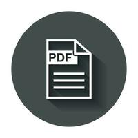 pdf baixar vetor ícone. simples plano pictograma para negócios, marketing, Internet conceito. vetor ilustração com grandes sombra.