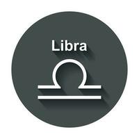 Libra zodíaco placa. plano astrologia vetor ilustração com grandes sombra.