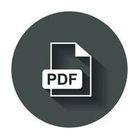 pdf baixar vetor ícone. simples plano pictograma para negócios, marketing, Internet conceito. vetor ilustração com grandes sombra.