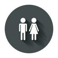 vetor homem e mulher ícone. moderno plano pictograma. simples plano símbolo com grandes sombra.