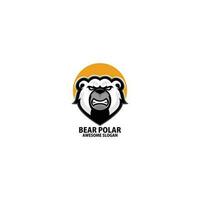 Urso polar Bravo logotipo Projeto jogos mascote vetor