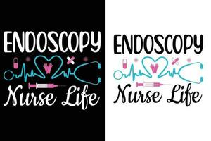 endoscopia enfermeira vida enfermeira tipografia camiseta Projeto enfermeira citações camiseta vetor