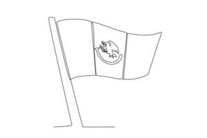 uma bandeira moscas em a dia do do méxico independência celebração vetor