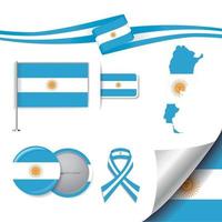 bandeira da argentina com elementos vetor