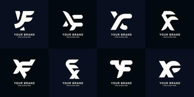 coleção carta xf ou fx monograma logotipo Projeto vetor