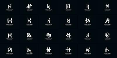 coleção cheio conjunto abstrato carta h monograma logotipo Projeto vetor