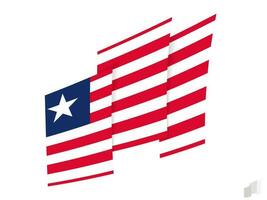 Libéria bandeira dentro a abstrato rasgado Projeto. moderno Projeto do a Libéria bandeira. vetor