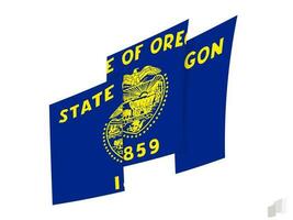 Oregon bandeira dentro a abstrato rasgado Projeto. moderno Projeto do a Oregon bandeira. vetor