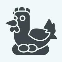 ícone frango. relacionado para agricultura símbolo. glifo estilo. simples Projeto editável. simples ilustração vetor
