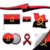 bandeira de angola com elementos vetor