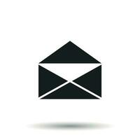 enviar envelope ícone vetor isolado em branco fundo. símbolos do o email plano vetor ilustração.