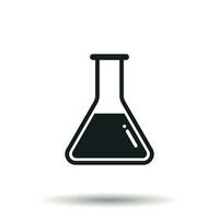 químico teste tubo pictograma ícone. químico laboratório equipamento isolado em branco fundo. experimentar frascos para Ciência experimentar. na moda moderno vetor símbolo. simples plano ilustração