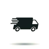 Entrega caminhão vetor ilustração. velozes Entrega serviço Remessa ícone. simples plano pictograma para negócios, marketing ou Móvel aplicativo Internet conceito