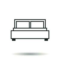 cama vetor ilustração isolado em branco fundo. cama ícone vetor ilustração.