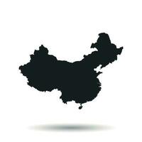 China mapa. plano vetor ilustração em Preto fundo