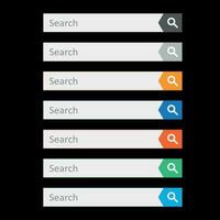 procurar Barra campo. conjunto vetor interface elementos com procurar botão. plano vetor ilustração em Preto fundo.