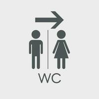 Banheiro, banheiro plano vetor ícone . homens e mulheres placa para Sanitário em branco fundo.