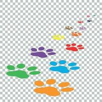 colorida pata impressão ícone vetor ilustração em isolado fundo. cachorro, gato, Urso pata símbolo plano pictograma.