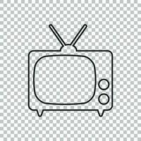 televisão ícone vetor ilustração dentro linha estilo isolado em isolado fundo. televisão símbolo para rede local projeto, logotipo, aplicativo, ui.